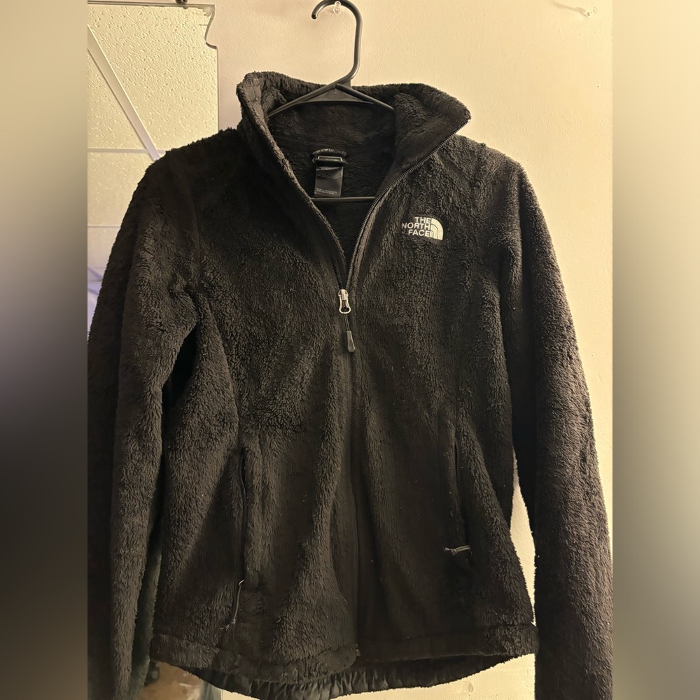 Black fuzzy north face XS women’s